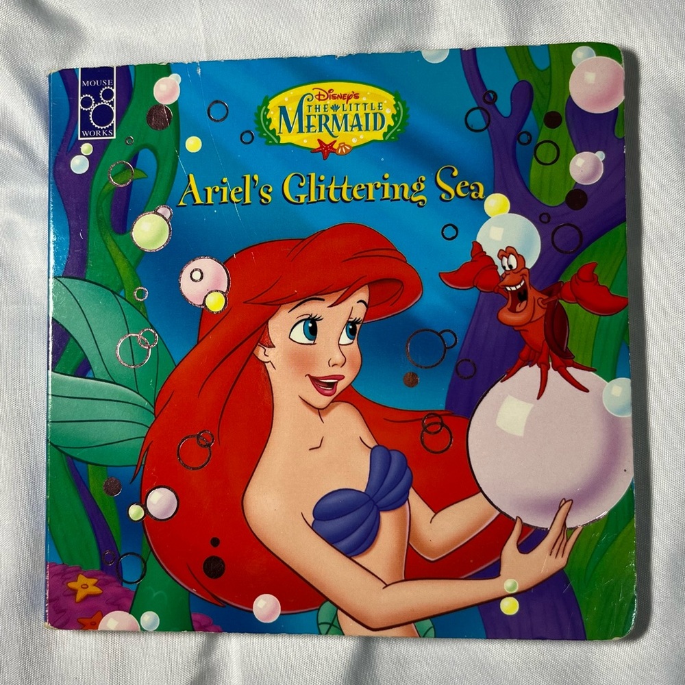 Vintage 1997 Disney Little Mermaid Ariel’s Glittering Sea Board Book‎ Rare
